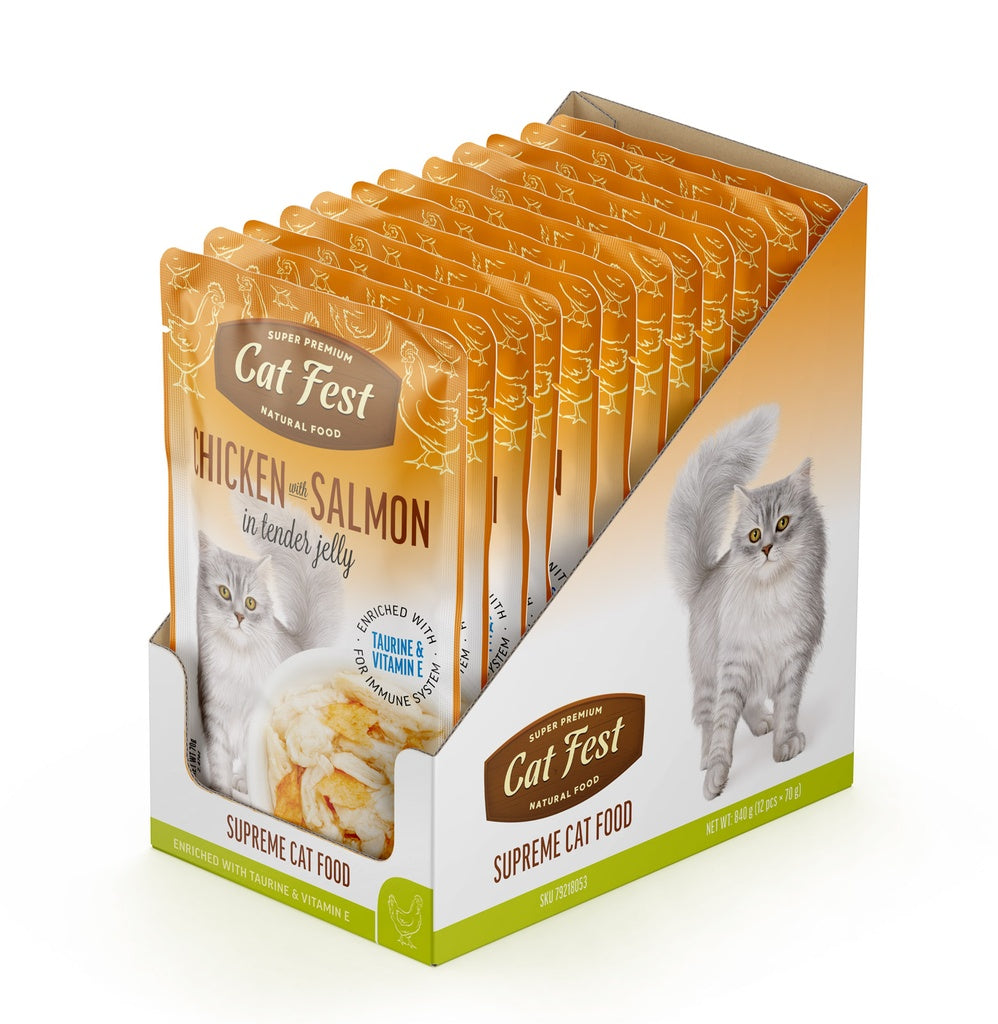 Cat Fest Chicken With Salmon In Tender Jelly For Cats