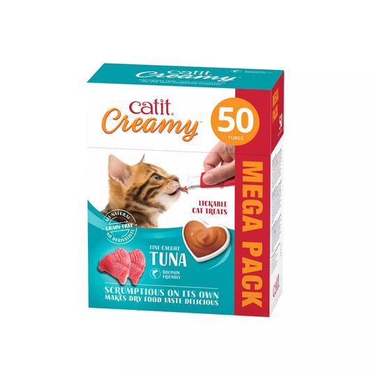 Catit Creamy Cat Treats Mega Pack Tuna - 50tubes/box