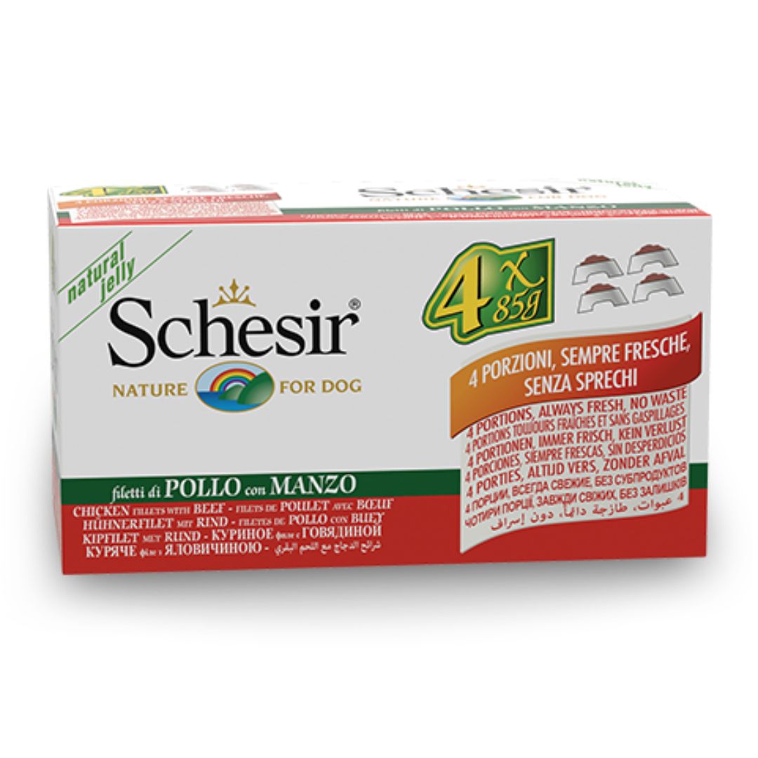 Schesir Dog Wet Food-Chicken Fillets With Beef[Weight - 340g]