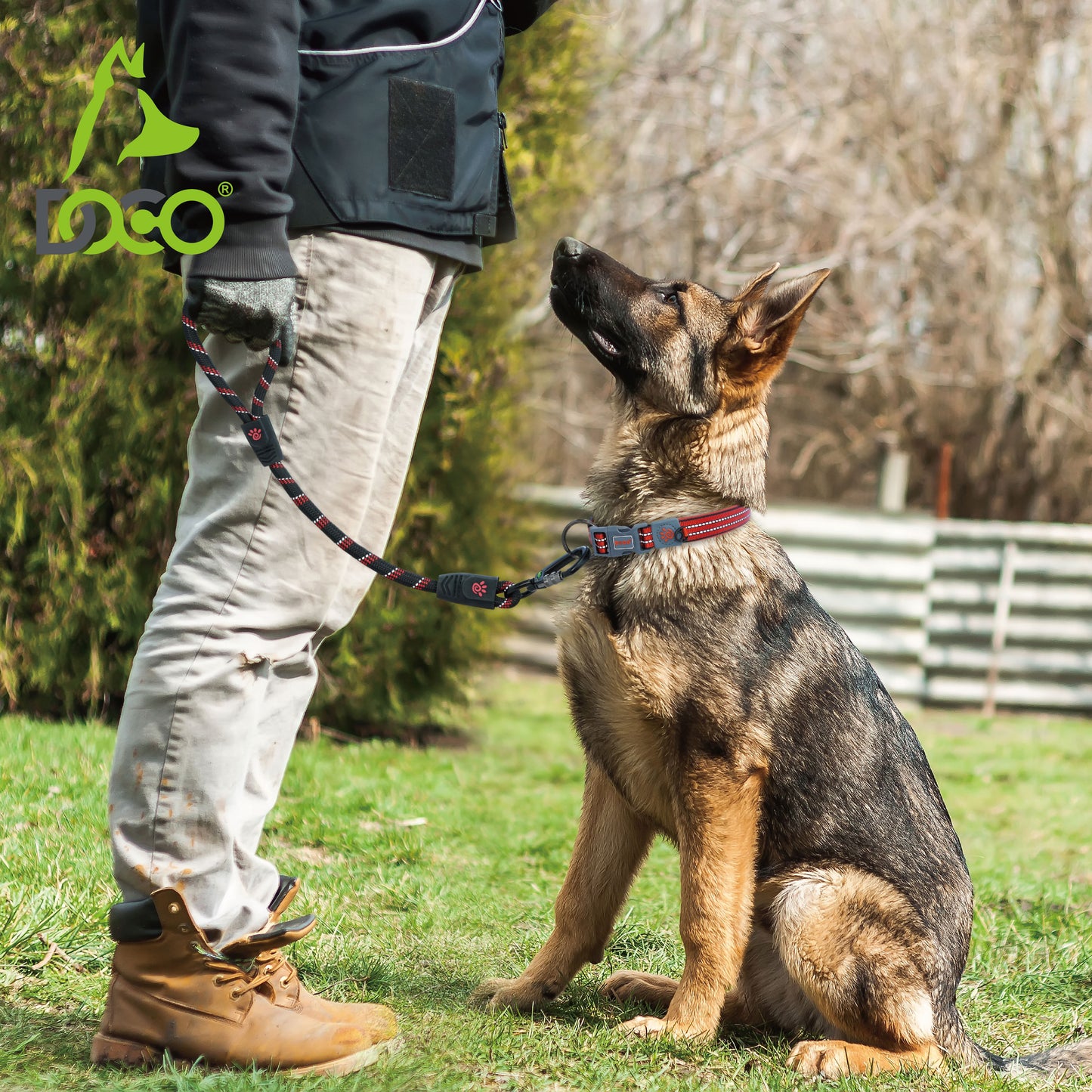 Doco Reflective Traffic Rope Dog Leash 20” Large