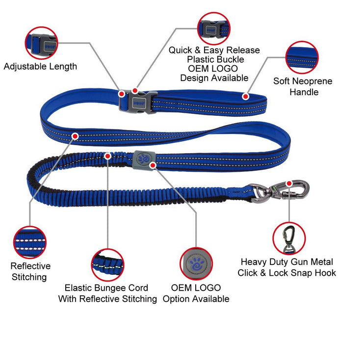 Doco Vario Leash With Reflective Thread 4Ft - Smallcolor: Blue, Sizes: S