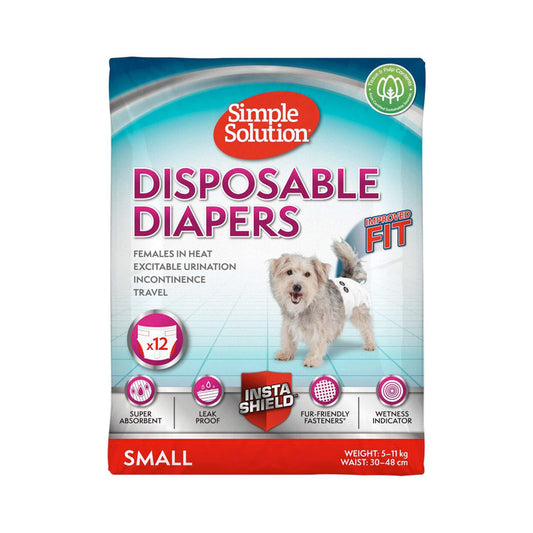 Simple Solution Disposable Dog Diapers Small (5‚11kg) ‚ 12 Pack