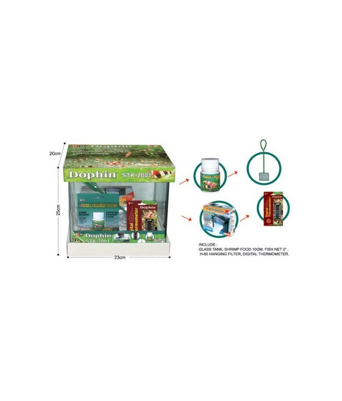 KW Zone Dophin Shrimp Kit Tank STK - 2001 - 20 x 23 x 25cm