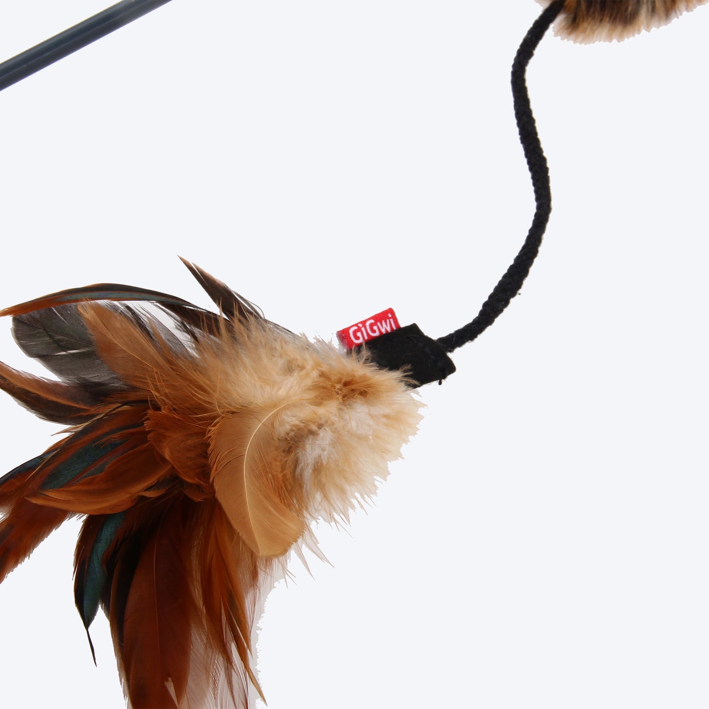 CatWand Feather Teaser Toy ‚Red with Natural Feather & Plush Tail