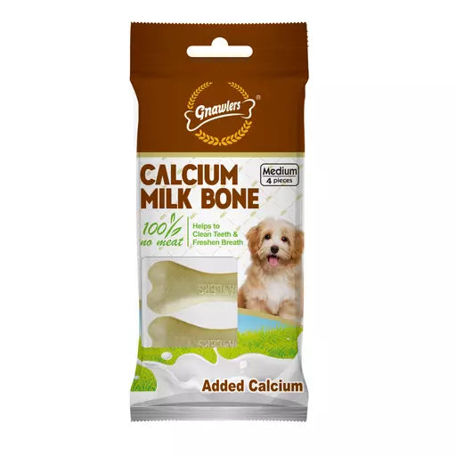 Gnawlers Calcium Milk Bone Dog Treat Snack - 4pcs/90g