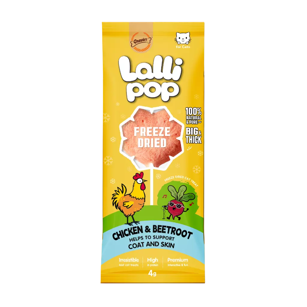 Gnawlers Freeze Dried Lollipop Cat Treat Chicken & Beetroot