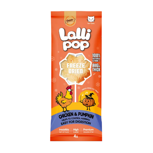 Gnawlers Freeze Dried Lollipop Cat Treat Chicken & Pumpkin - 4g