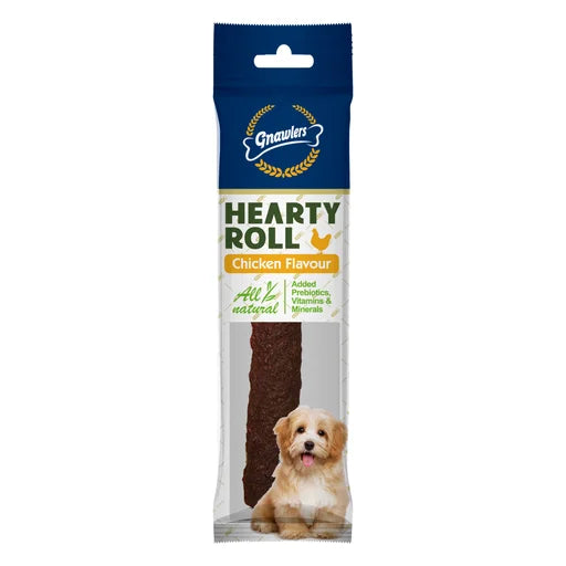 Gnawlers Hearty Roll Dog Treat Chicken - 40g