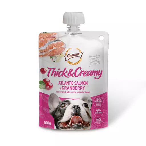 Gnawlers Thick & Creamy Dog Treat Atlantic Salmon & Cranberry - 100g