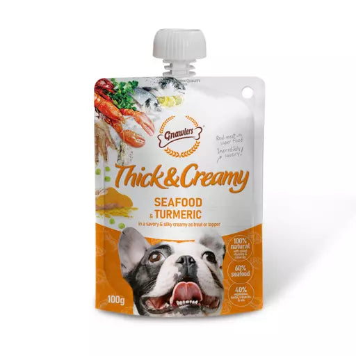 Gnawlers Thick & Creamy Dog Treat Seafood & Turmeric - 100g