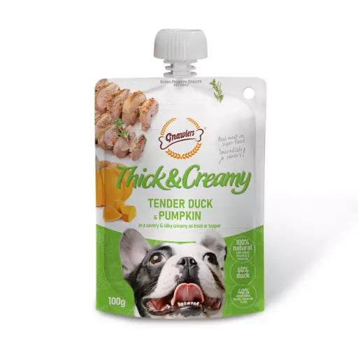 Gnawlers Thick & Creamy Dog Treat Tender Duck & Pumpkin - 100g