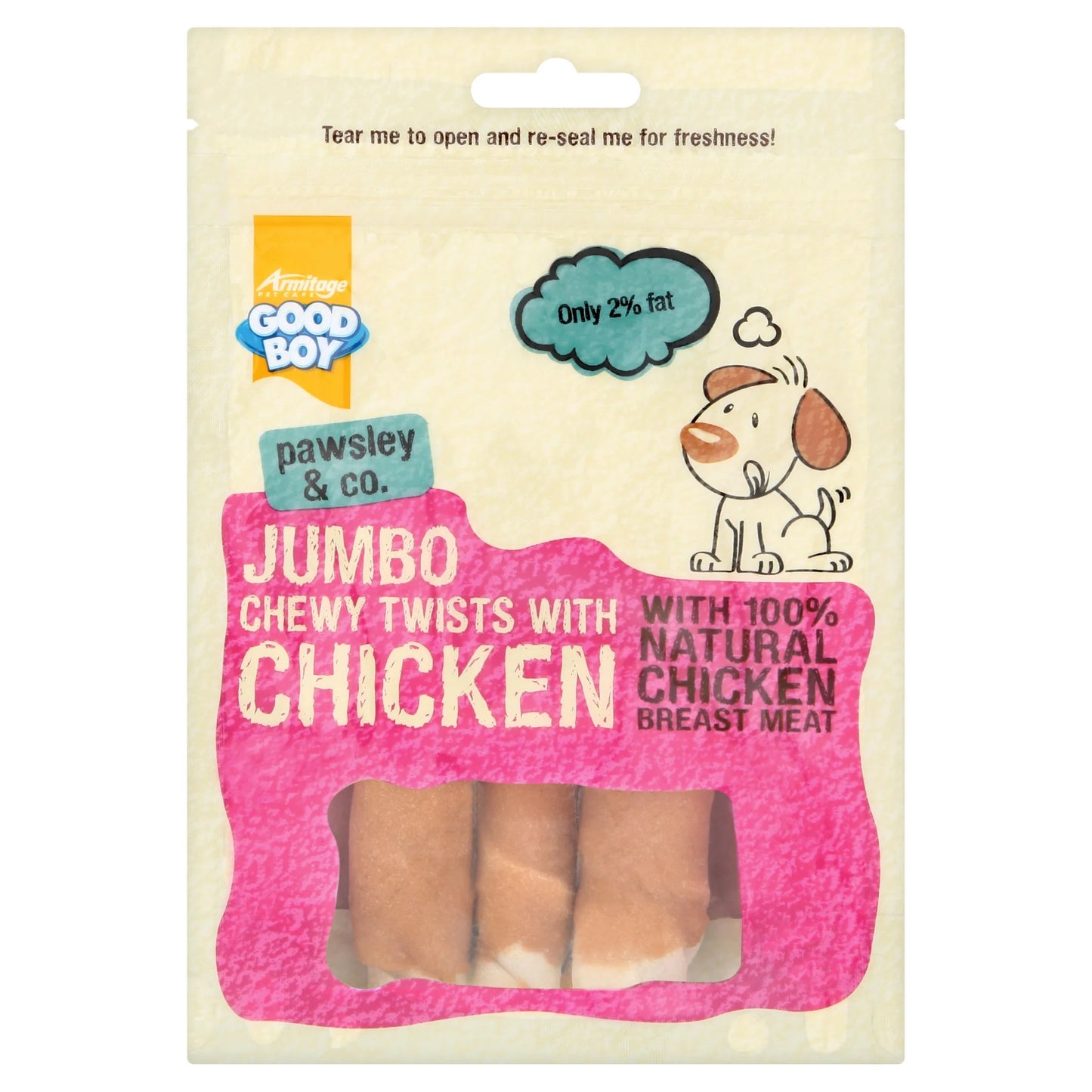 Good Boy Dog Treat Jumbo Chicken Chewy Twists - 100 g