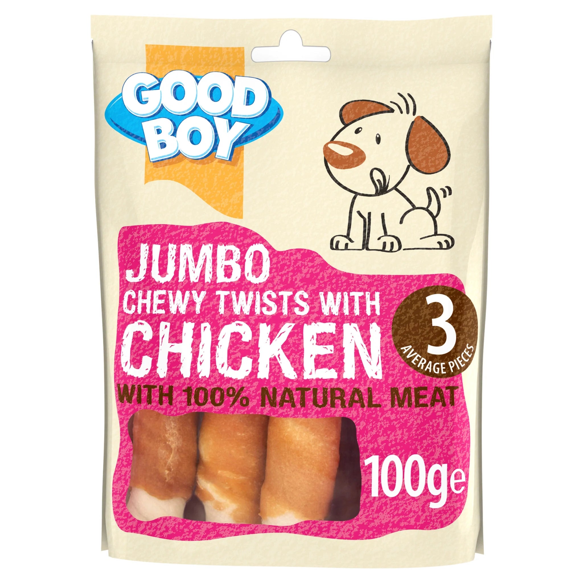 Good Boy Dog Treat Jumbo Chicken Chewy Twists - 100 g