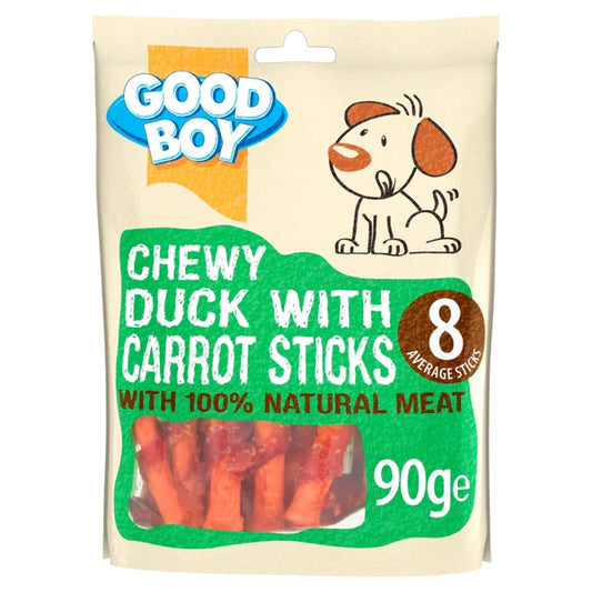 Good Boy Dog Treat Stick Duck Carrot - 90g