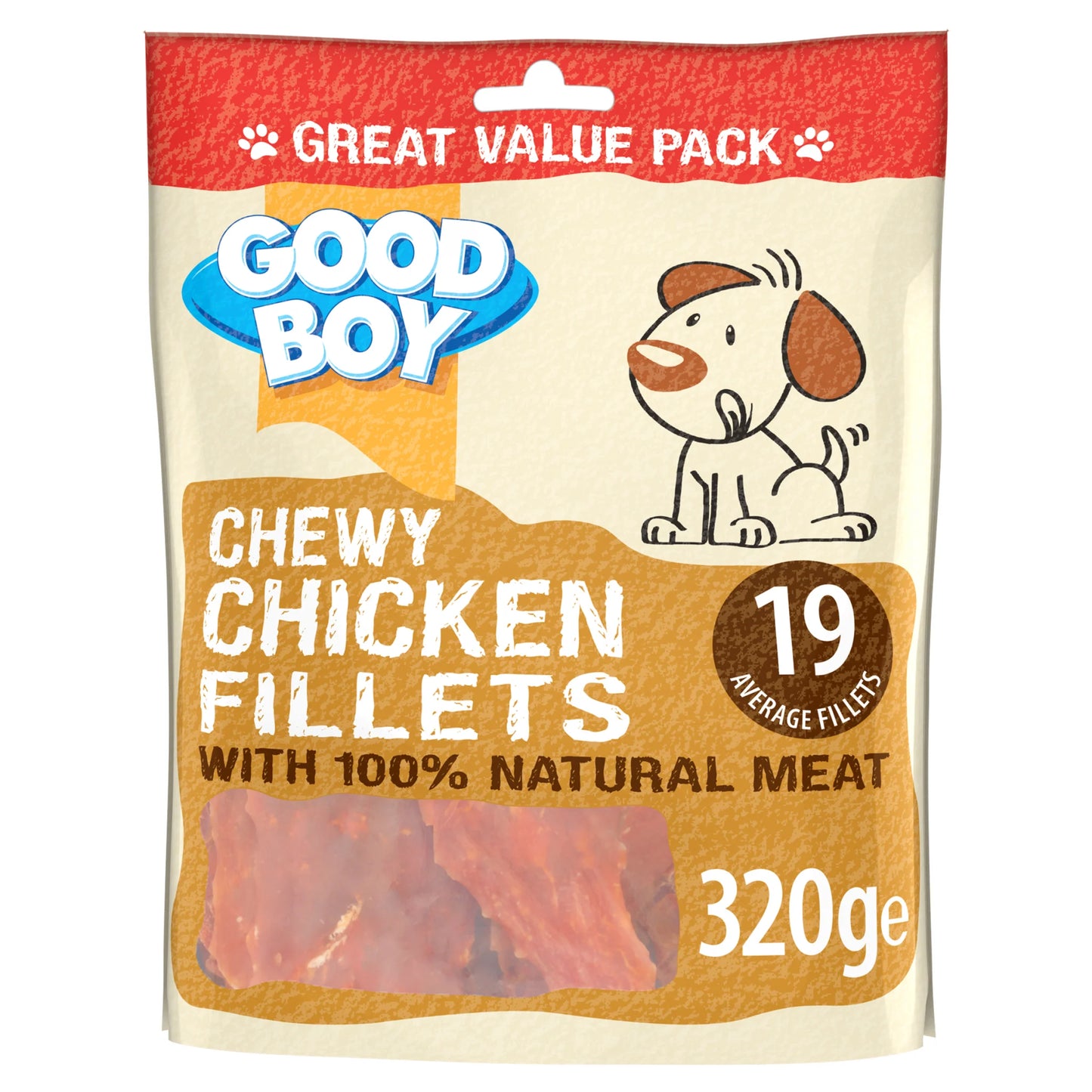 Good Boy Dog Treat Chewy Chicken Fillets Value Pack - 320g