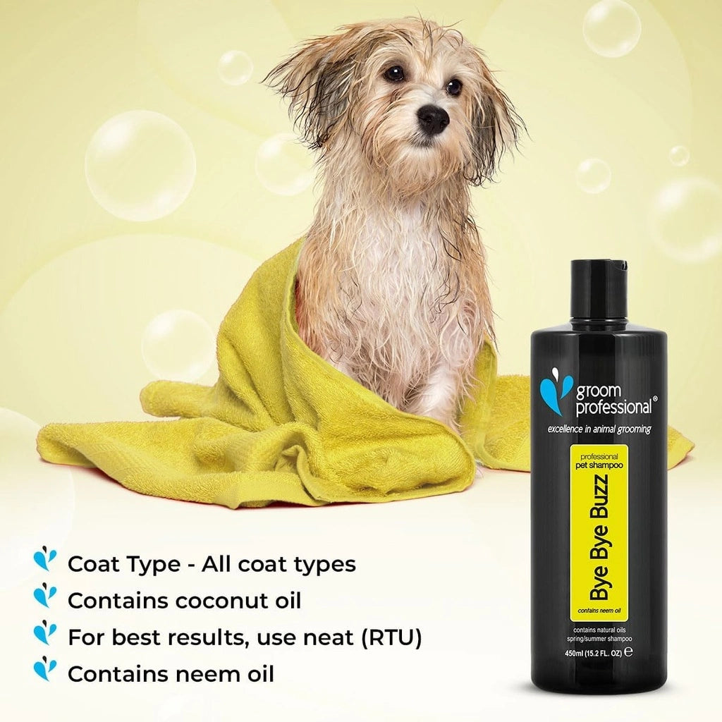 Groom Professional Bye Bye Buzz Neem & Coconut Dog Shampoo - 450ML