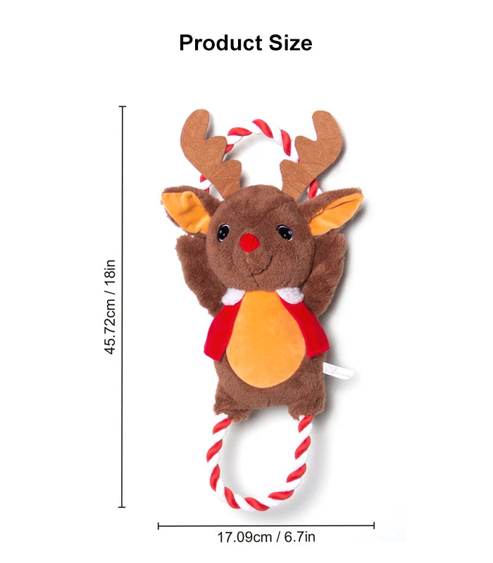 Duvo+ Xmas Plush Reindeer Loop Dog Toys 22X12X7Cm