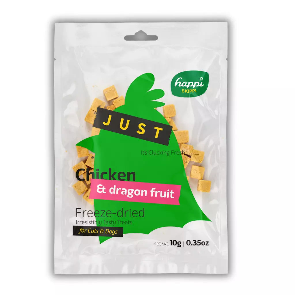Happi Skippi Freeze-Dried Treat Chicken & Dragon Fruit for Cats & Dogs - 10g
