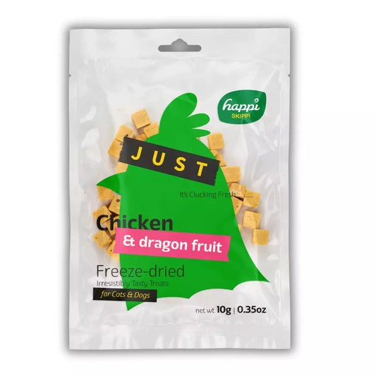 Happi Skippi Freeze-Dried Treat Chicken & Dragon Fruit for Cats & Dogs - 10g