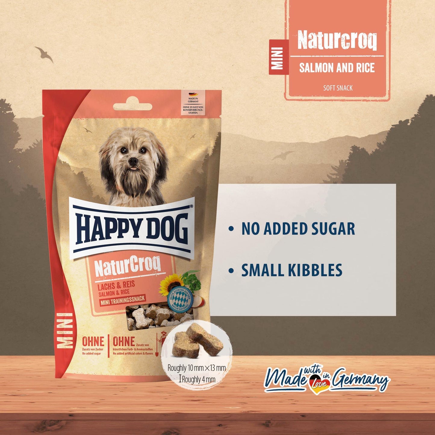 Happy Dog Naturcroq Mini Lachs (Salmon & Reis) - 0.1 Kg