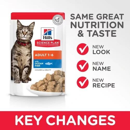 Hill’s Science Plan Adult Wet Cat Food Ocean Fish Pouches - 85g
