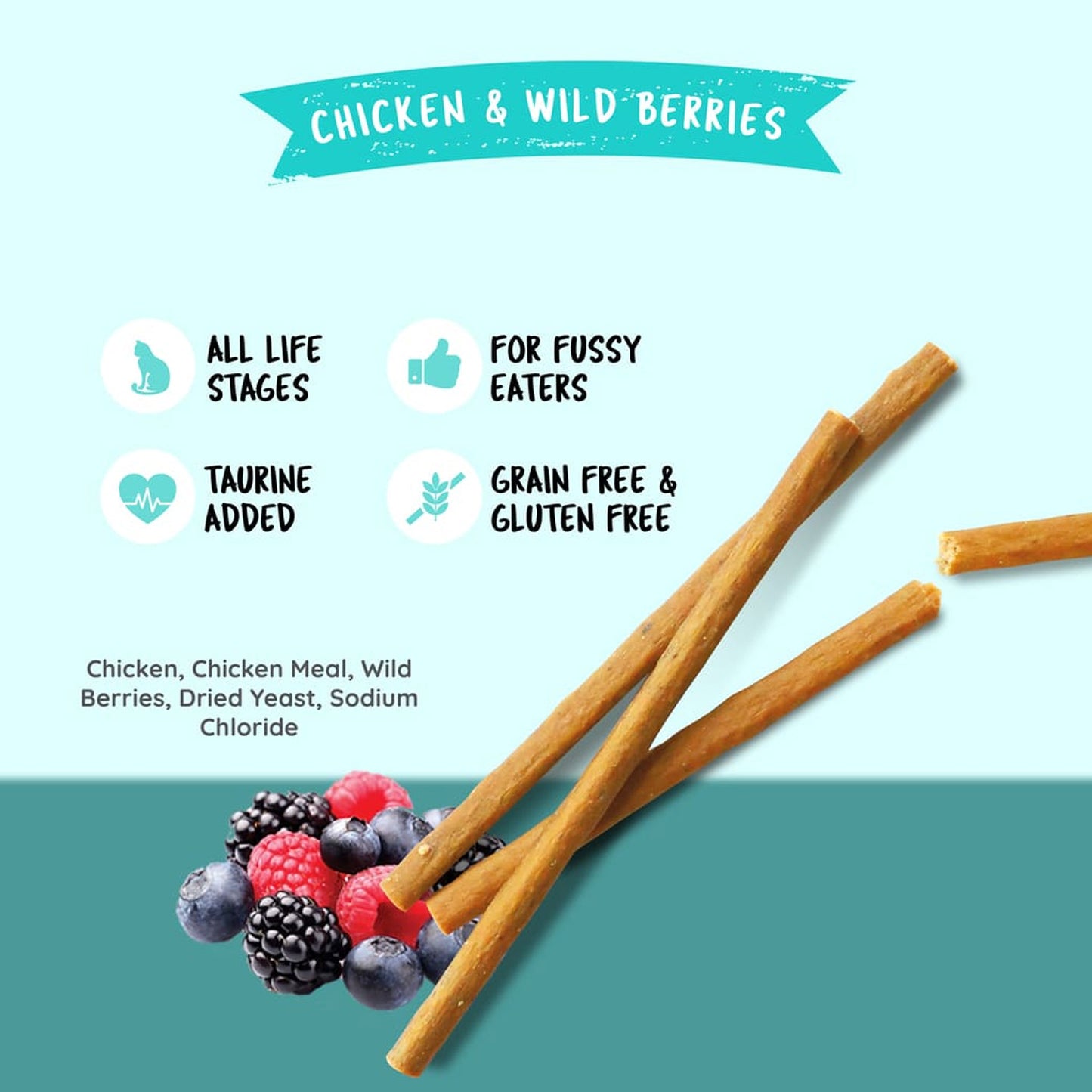 Kit Cat Grain-Free Cat Stick ‚Chicken & Wild Berries 15g