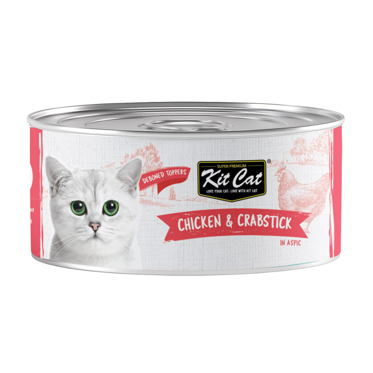 Kit Cat Deboned Chicken & Crabstick Toppers Wet Cat Food 80g