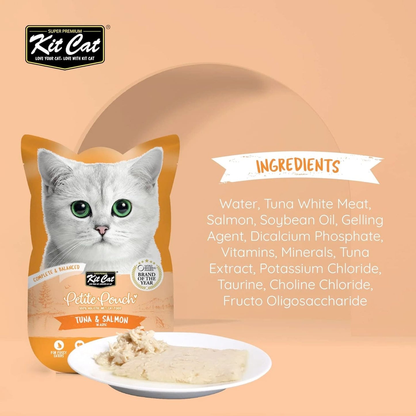 Kit Cat Petite Pouch Wet Food ‚Tuna & Salmon 70g x24