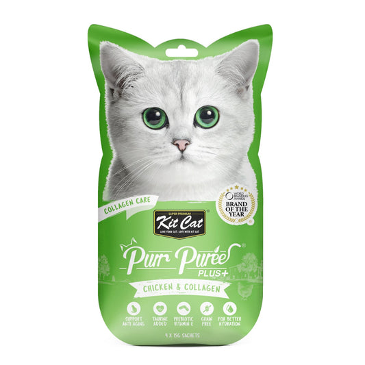 Kit Cat Puree Plus CollagenCare ‚Chicken Treat for Cats 60g