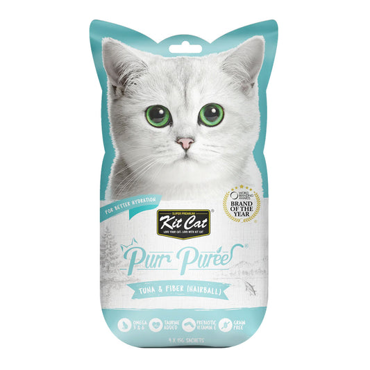 Kit Cat Puree ‚Tuna & Fiber (Hairball Control) Cat Treat 60g