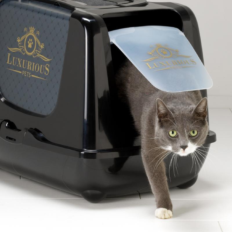 Moderna Trendy Cat Litter Box L – Black Covered Toilet
