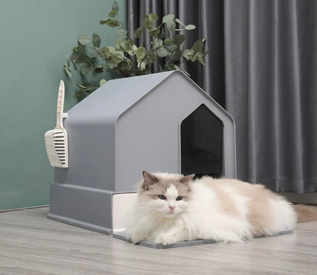 Pado House Cat Litter Box 46*46*44cm- Grey