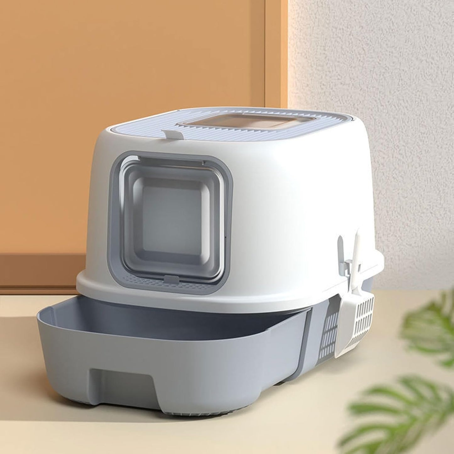 Pado Jumbo Cat Litter Box 40*39*52cm-Grey
