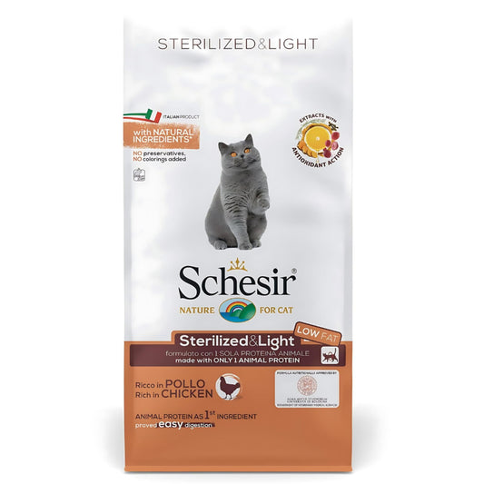 Schesir Dry food for Sterilized & Light Rich 10kg