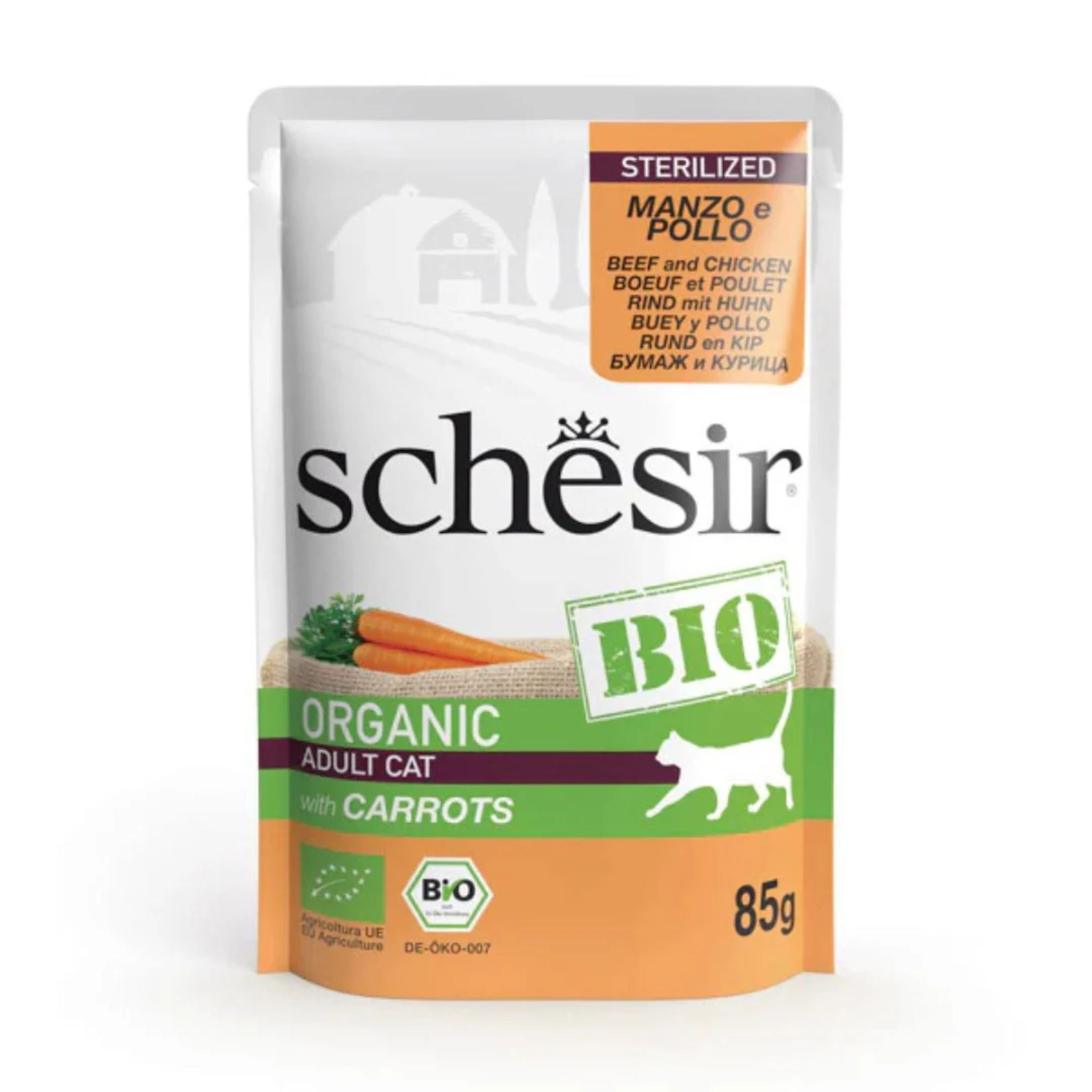 Schesir Bio Beef & Chicken with Carrots Sterilised 85G