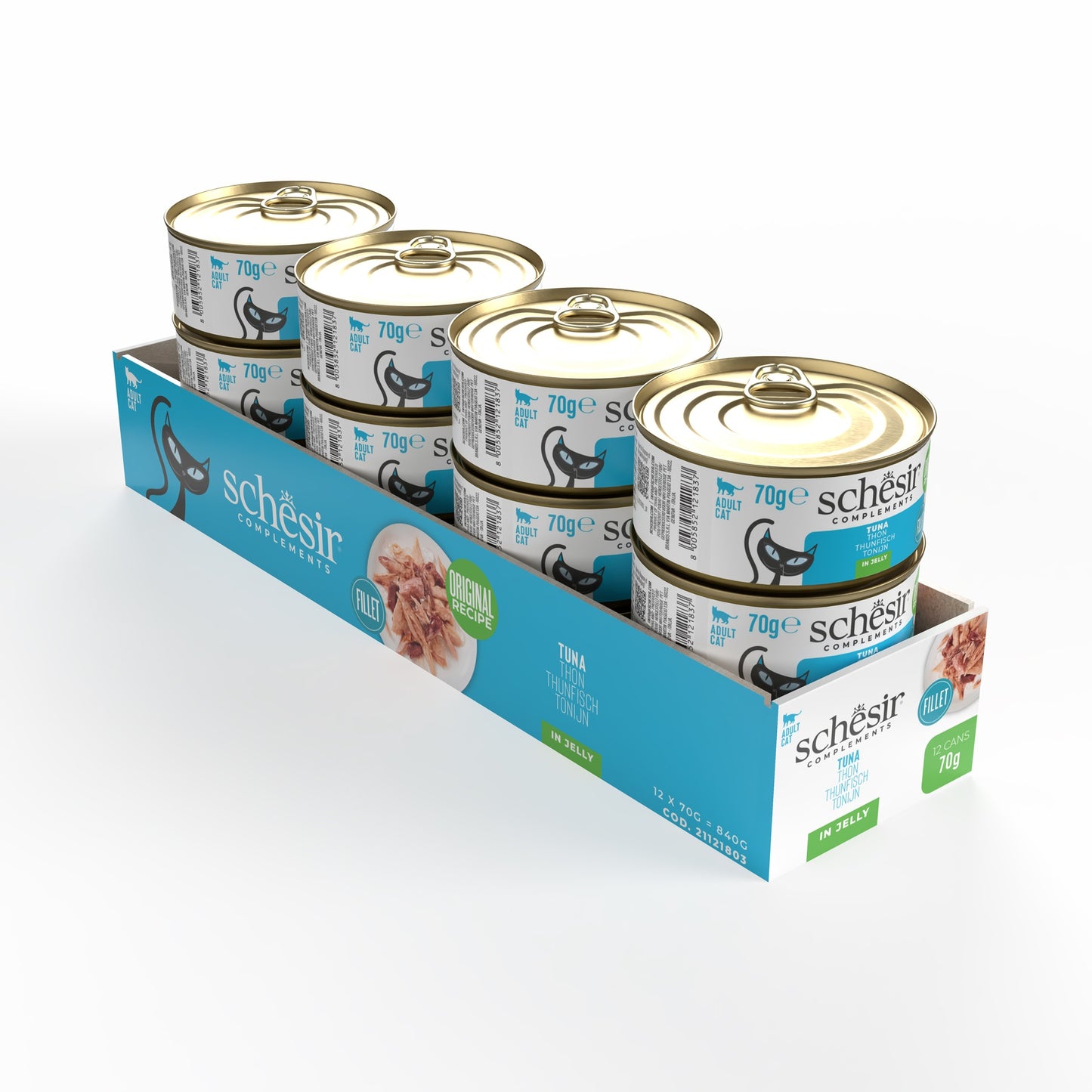 Schesir Complements Cat Wet Food in Jelly Can- Tuna 70g