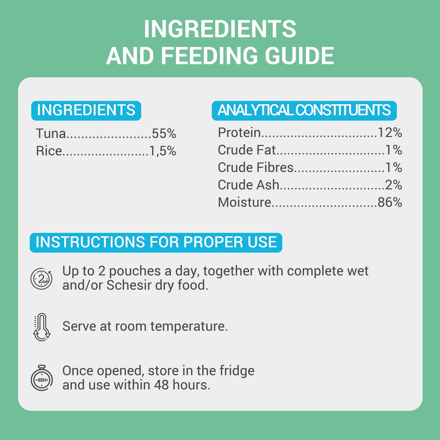 Schesir Complements Cat Wet Food in Jelly Can- Tuna 70g