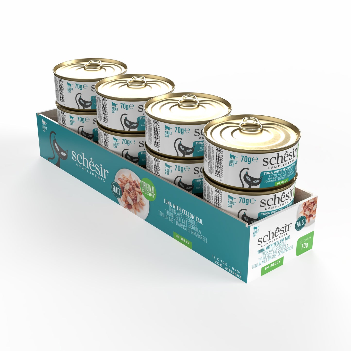 Schesir Complements Cat Wet Food in Jelly Can- Tuna With Yellow Tail 70g
