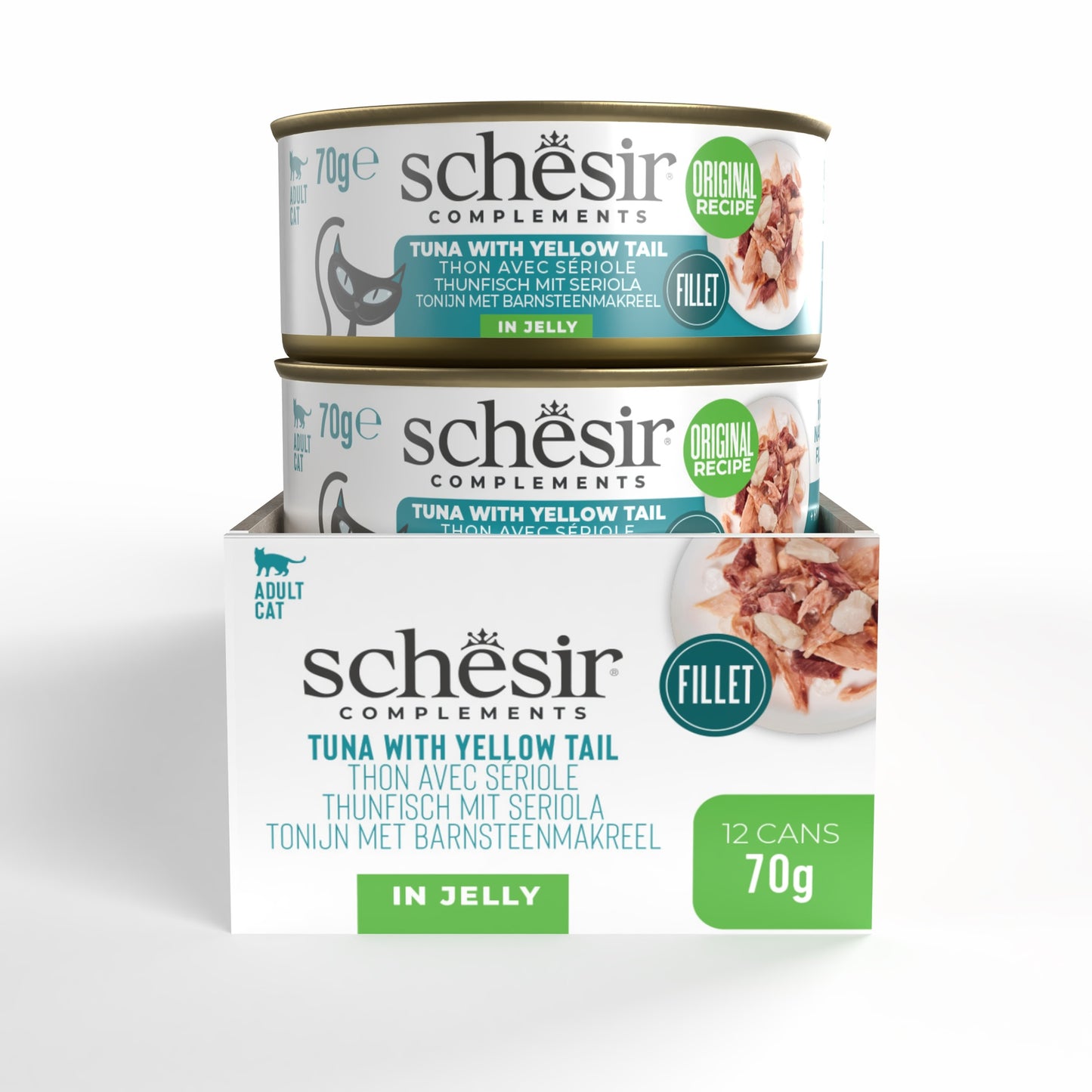 Schesir Complements Cat Wet Food in Jelly Can- Tuna With Yellow Tail 70g