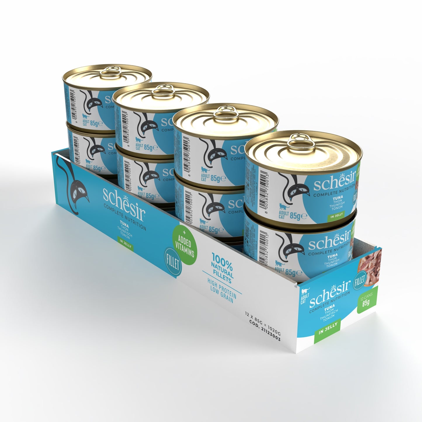 Schesir Complete & Balanced Nutrition Wet Cat Food in Jelly Can- Tuna 85g