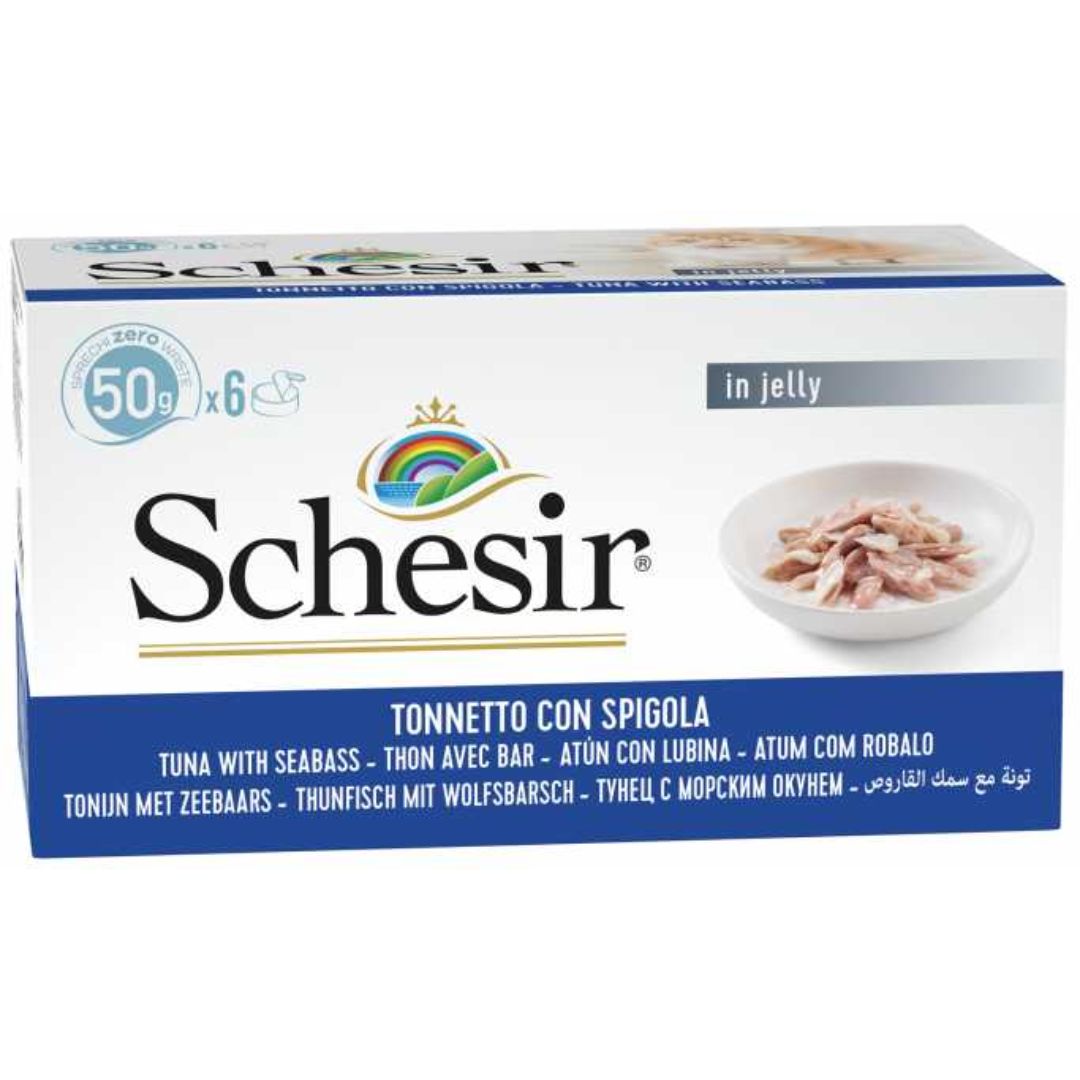 Schesir Cat Can Multipack Tuna with Seabass 6X50G