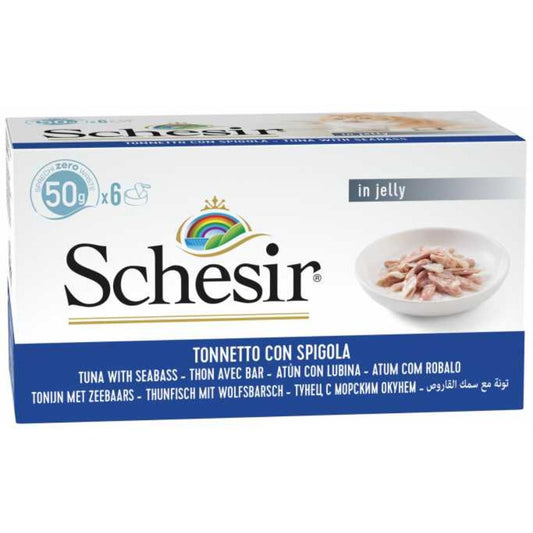 Schesir Cat Can Multipack Tuna with Seabass 6X50G