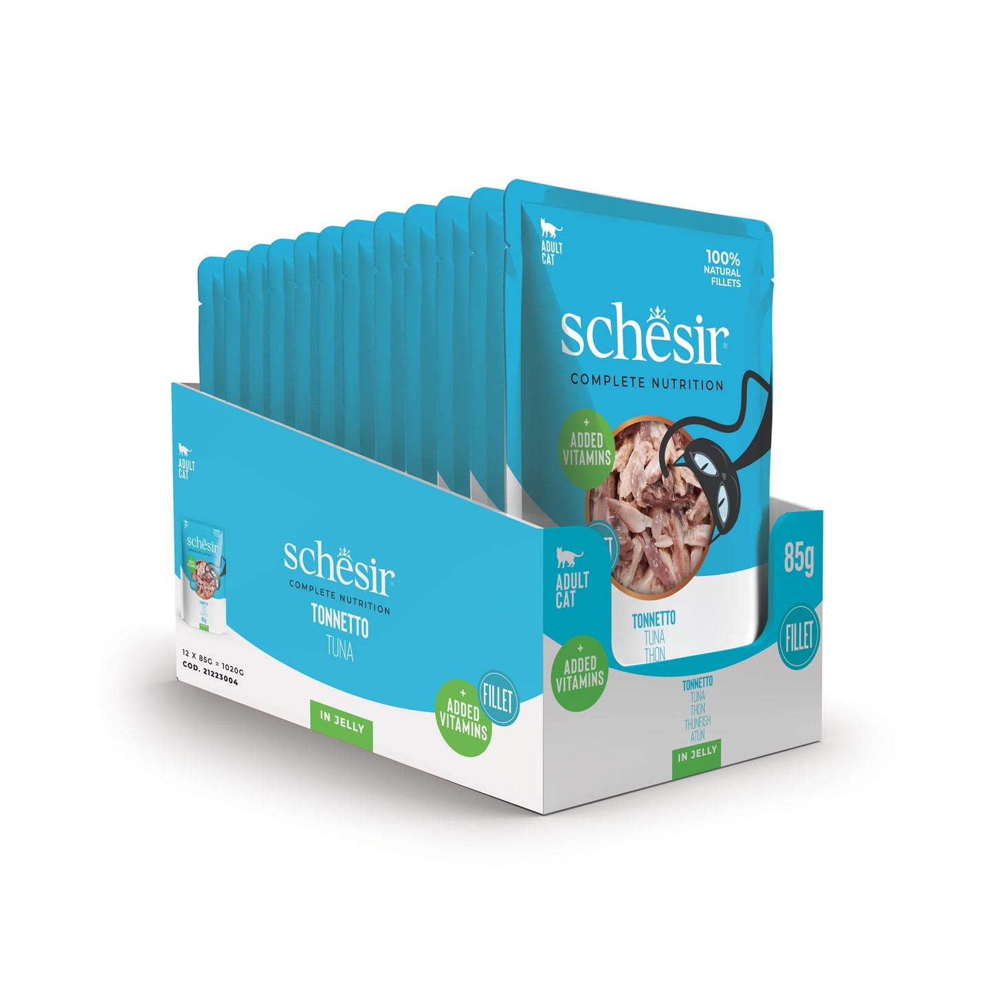 Schesir Complete & Balanced Nutrition Wet Cat Food in Jelly Pouch- Tuna 85g