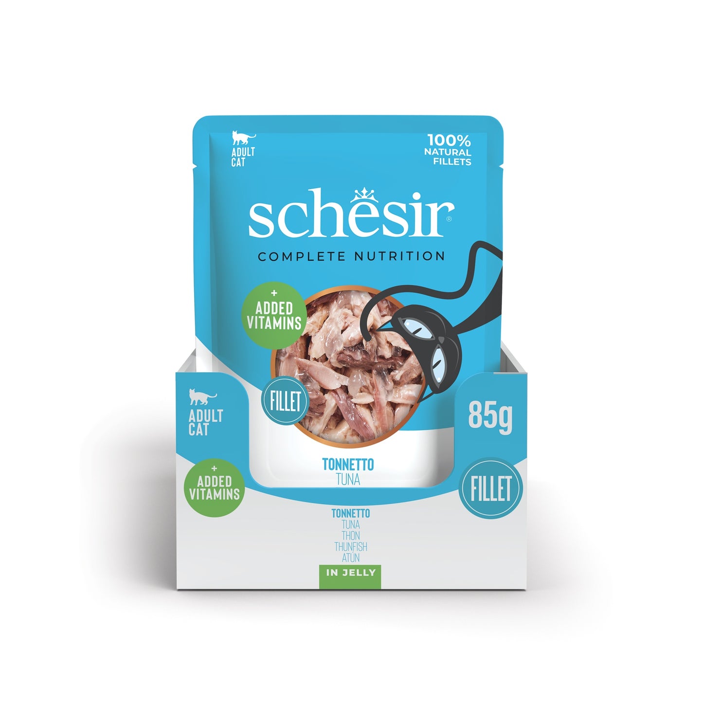 Schesir Complete & Balanced Nutrition Wet Cat Food in Jelly Pouch- Tuna 85g