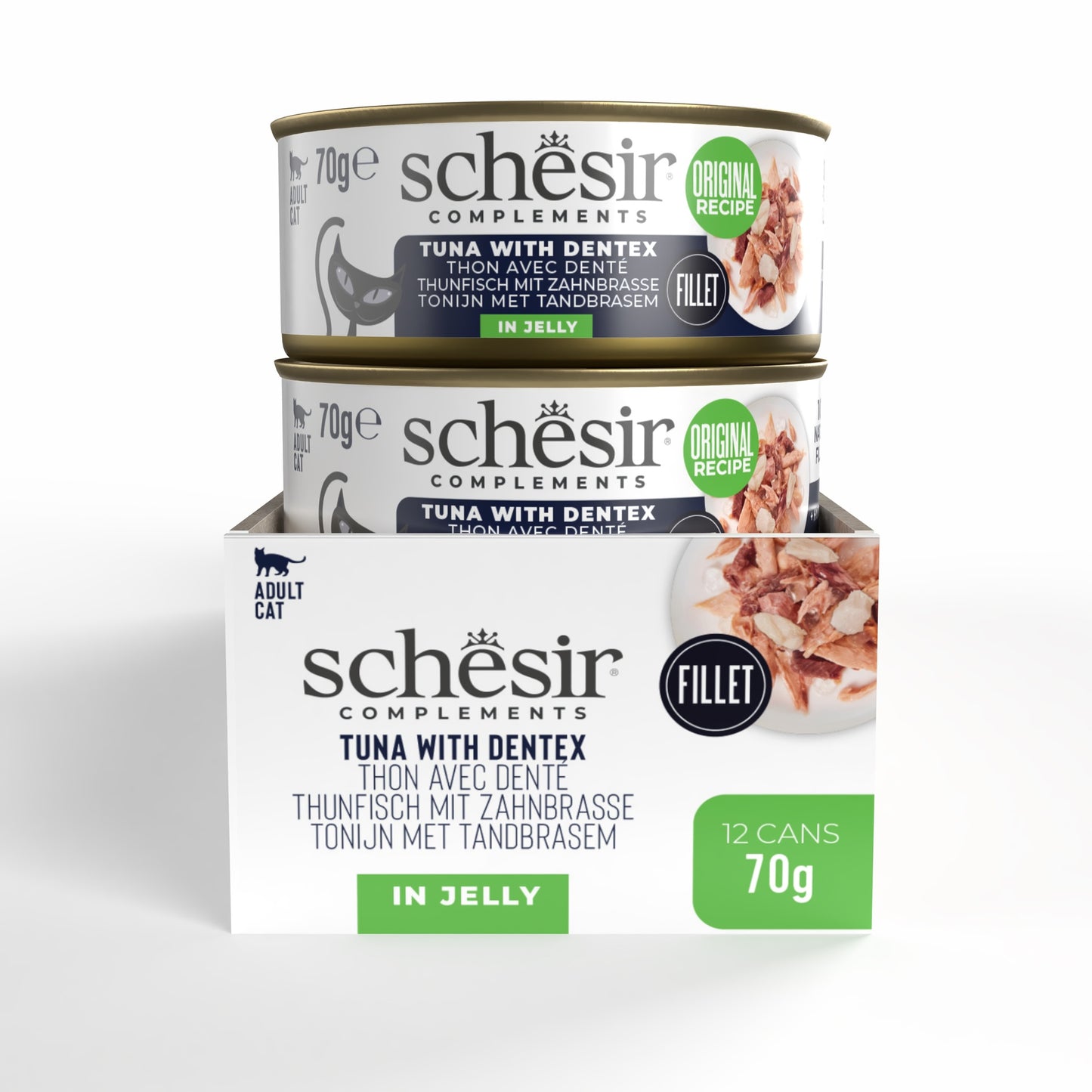 Schesir Complements Cat Wet Food in Jelly Can- Tuna With Dentex 70g