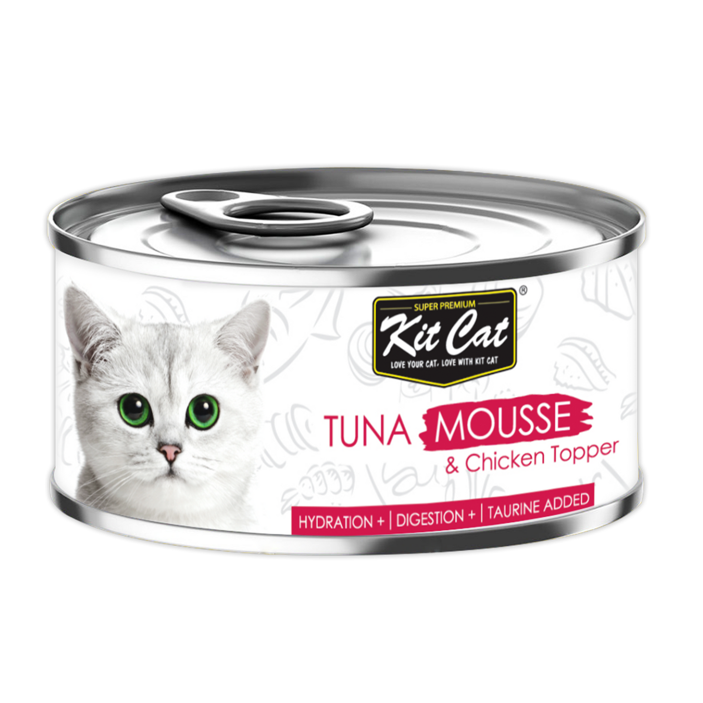 Kit Cat Tuna Mousse With Chicken Topper 80G