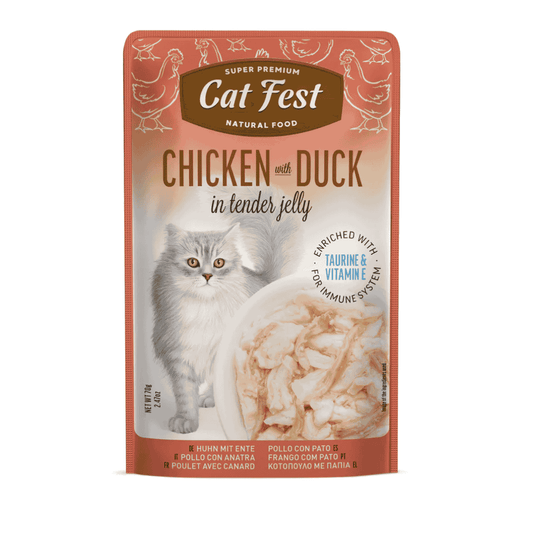 Cat Fest Chicken & Duck in Jelly Wet Cat Food for Adults