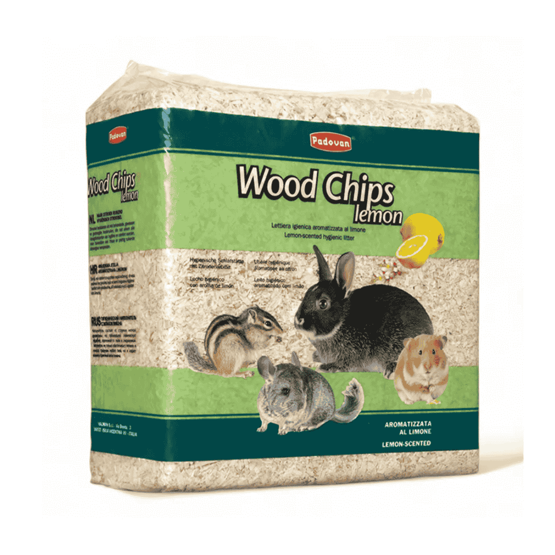 Padovan Wood Chips Lemon Scent – 14L/1kg Natural Bedding