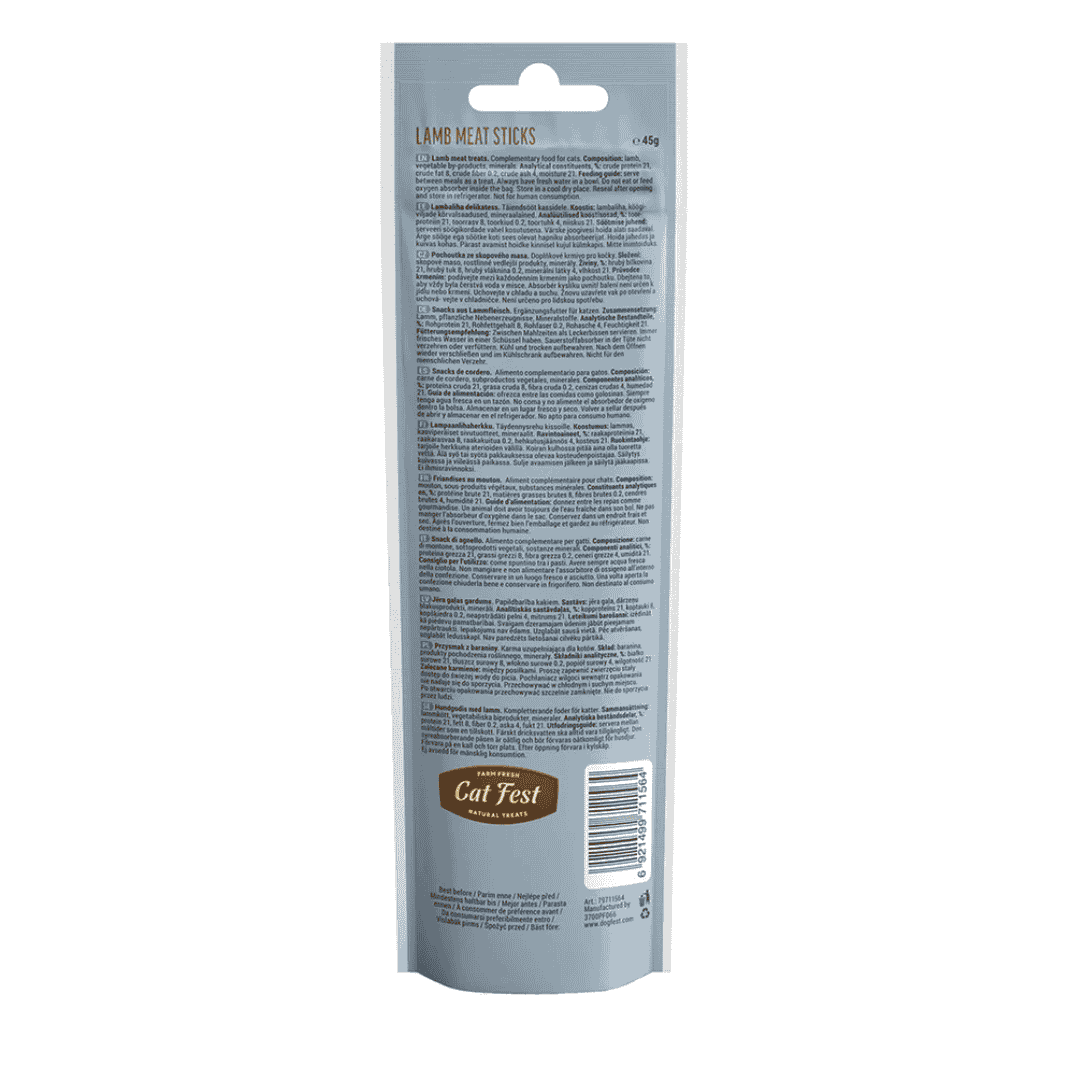 Cat Fest Lamb Meat Sticks for Cats – 45g Natural Meaty Treats