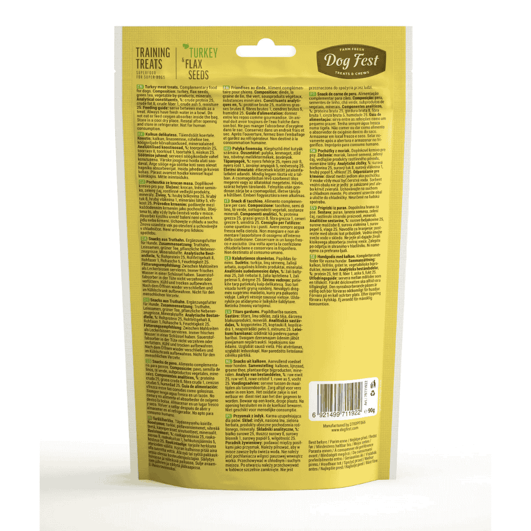 Dog Fest Training Treats Turkey & Flax Seeds 90g